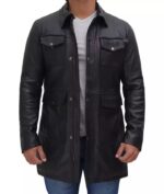 3/4 Length Leather Coat | TLJ