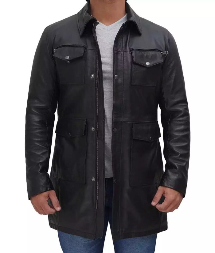 3/4 Length Leather Coat | TLJ