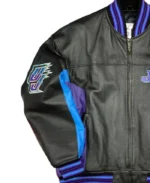 90s NBA Utah Jazz Embroidered Leather Jacket | Trendy Leather Jackets