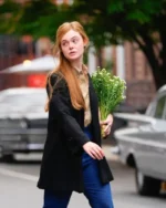 A Complete Unknown Elle Fanning Black Trench Coat | TLJ