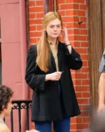 A Complete Unknown Elle Fanning Black Trench Coat | TLJ