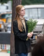 A Complete Unknown Elle Fanning Black Trench Coat | TLJ