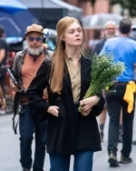 A Complete Unknown Elle Fanning Black Trench Coat | TLJ