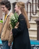 A Complete Unknown Elle Fanning Black Trench Coat | TLJ
