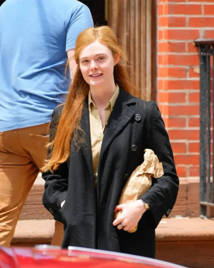 A Complete Unknown Elle Fanning Black Trench Coat | TLJ