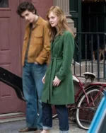 A Complete Unknown Elle Fanning Green Long Coat | TLJ