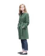 A Complete Unknown Elle Fanning Green Long Coat | TLJ