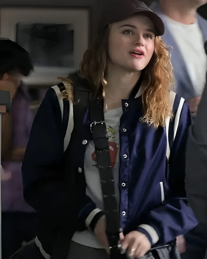 A Family Affair Joey King Blue Varsity Jacket | Trendy Leather Jackets