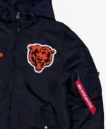 Alpha Industries X Chicago Bears Hooded Bomber Jacket | Trendy Leather Jackets