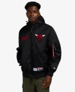 Alpha Industries X Chicago Bulls Hooded Bomber Jacket | Trendy Leather Jackets