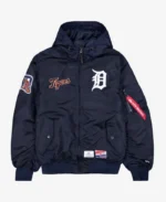 Alpha Industries X Detroit Tigers Hooded Bomber Jacket | Trendy Leather Jackets