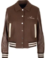 Amiri Bones Logo Embroidered Varsity Jacket | Trendy Leather Jackets