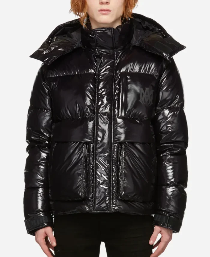 Amiri Shiny Hooded Puffer Jacket | Trendy Leather Jackets