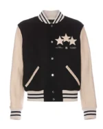 Amiri Star Patch Black Bomber Varsity Jacket | Trendy Leather Jackets