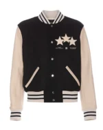 Amiri Star Patch Black Bomber Varsity Jacket | Trendy Leather Jackets