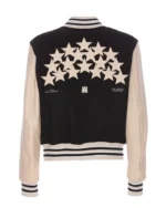 Amiri Star Patch Black Bomber Varsity Jacket | Trendy Leather Jackets