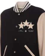 Amiri Star Patch Black Bomber Varsity Jacket | Trendy Leather Jackets