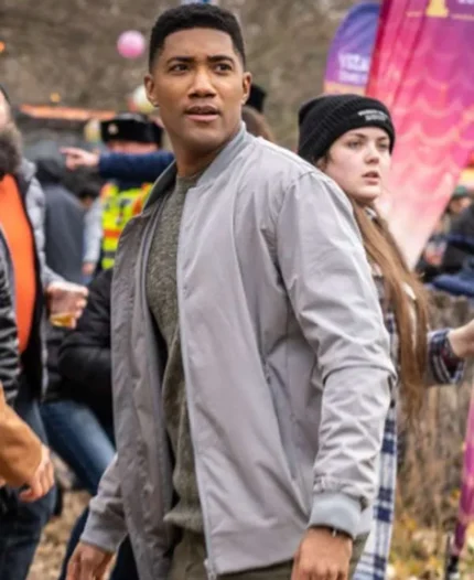 Andre Raines FBI International Grey Bomber Jacket | Trendy Leather Jackets