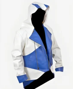 Assassins Creed Hoodie White Leather Jacket | Trendy Leather Jackets