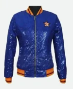 Astros Sequin Bomber Jacket | TLJ