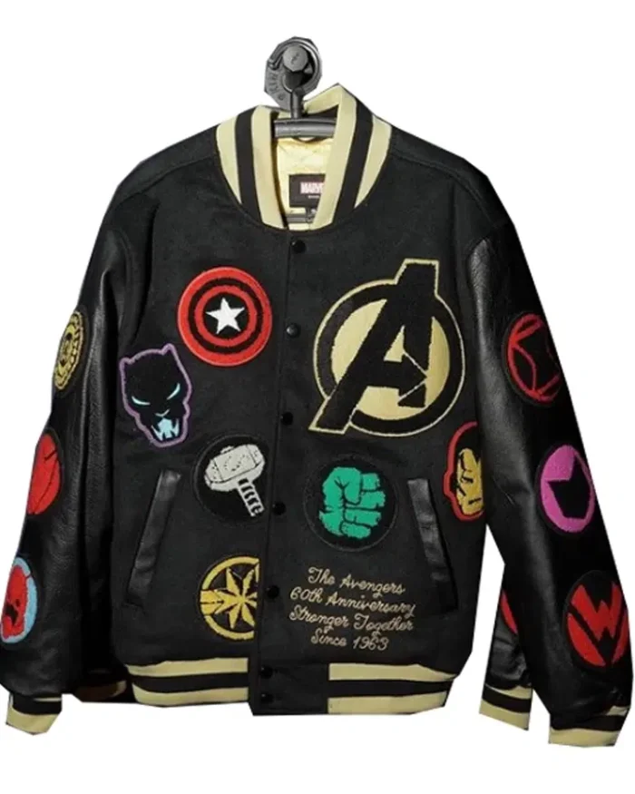 Avengers 60th Anniversary Varsity Jacket | Trendy Leather Jackets