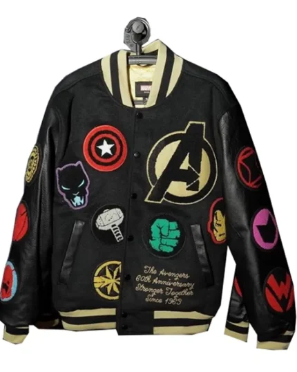 Avengers 60th Anniversary Varsity Jacket | Trendy Leather Jackets