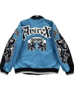 Avirex American Flight Leather Embroidered Varsity Jacket | Trendy Leather Jackets