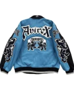 Avirex American Flight Leather Embroidered Varsity Jacket | Trendy Leather Jackets