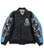 Avirex American Flight Leather Embroidered Varsity Jacket | Trendy Leather Jackets