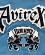 Avirex American Flight Leather Embroidered Varsity Jacket | Trendy Leather Jackets