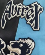 Avirex American Flight Leather Embroidered Varsity Jacket | Trendy Leather Jackets