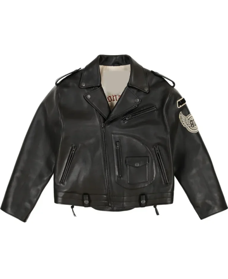 Avirex Black Motorcycle Leather Jacket | Trendy Leather Jackets