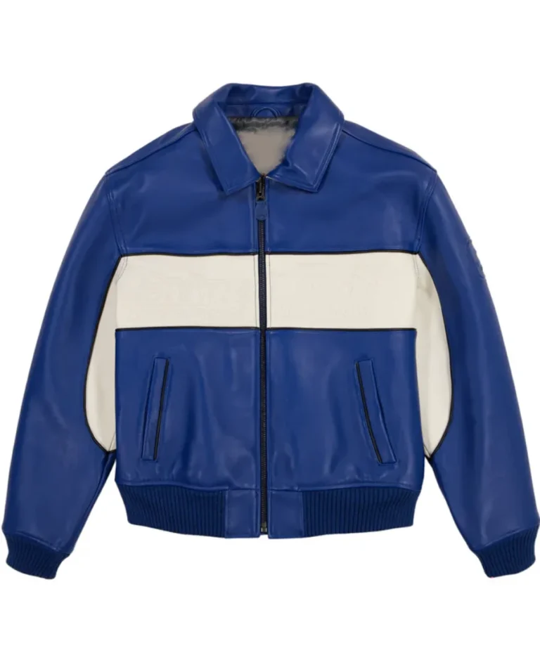 Avirex Blue Spider Racer Leather Jacket | Trendy Leather Jackets