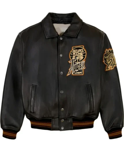 Avirex Dragon Bomber Leather Jacket | Trendy Leather Jackets
