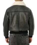 Avirex Shearling Texture Bomber Leather Jacket | Trendy Leather Jackets