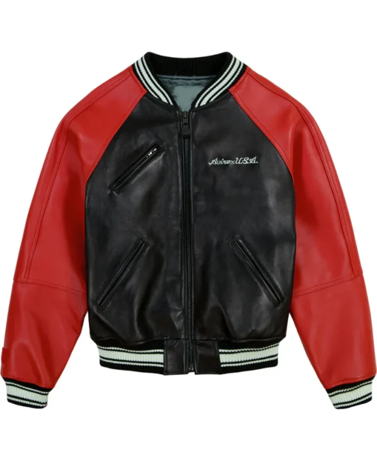 Avirex Track Field Varsity Jacket | Trendy Leather Jackets