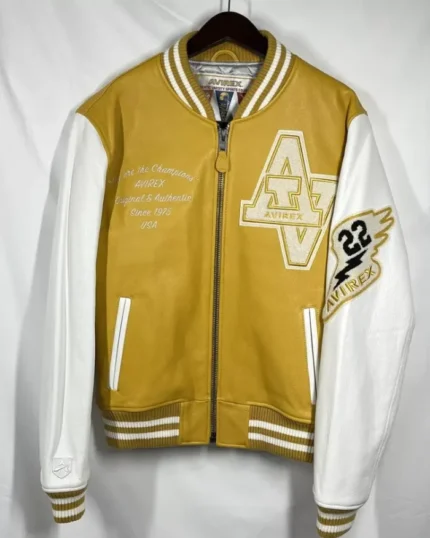 AVIREX Wildcat Varsity Yellow Leather Jacket