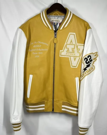 AVIREX Wildcat Varsity Yellow Leather Jacket