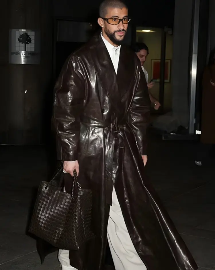 Bad Bunny Met Gala After Party Leather Coat | Trendy Leather Jackets