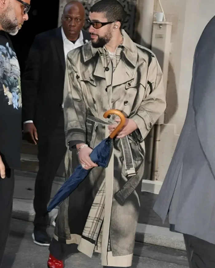 Bad Bunny Paris Trench Coat | Trendy Leather Jackets