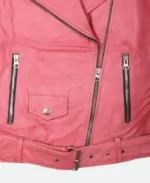 Barbie Pink Leather Biker Jacket | Trendy Leather Jackets