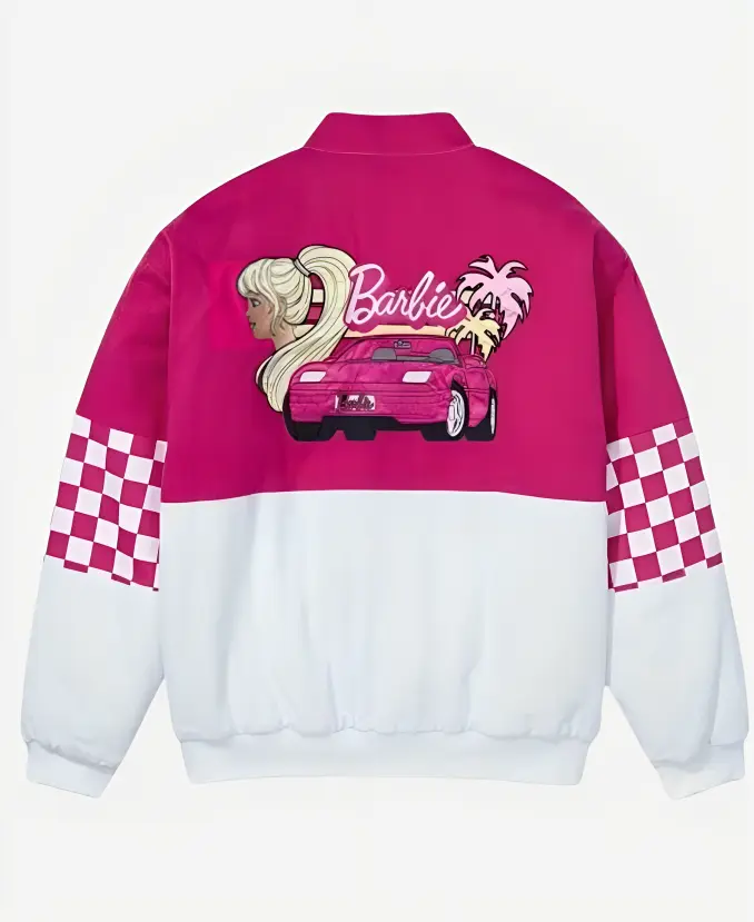 Barbie Pink Racer Jacket | Trendy Leather Jackets