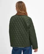 Barbour Olive Quilted Puffer Jacket | Trendy Leather Jackets