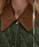 Barbour Olive Quilted Puffer Jacket | Trendy Leather Jackets
