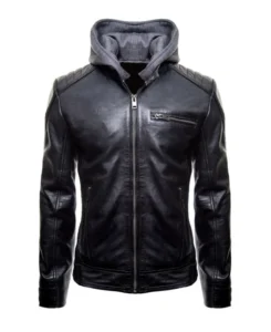 Batman Logo Motorcycle Leather Hoodie Jacket | Trendy Leather Jackets