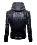 Batman Logo Motorcycle Leather Hoodie Jacket | Trendy Leather Jackets
