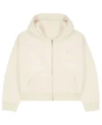 Behind It All Molly-Mae Hague White Cropped Hoodie | Trendy Leather Jackets