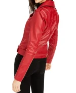 Biker Red Waist Length Leather Jacket | Trendy Leather Jackets
