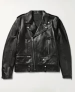 Black Biker Notch Collar Leather Jacket | Trendy Leather Jackets