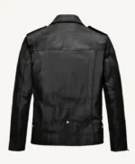 Black Biker Notch Collar Leather Jacket | Trendy Leather Jackets